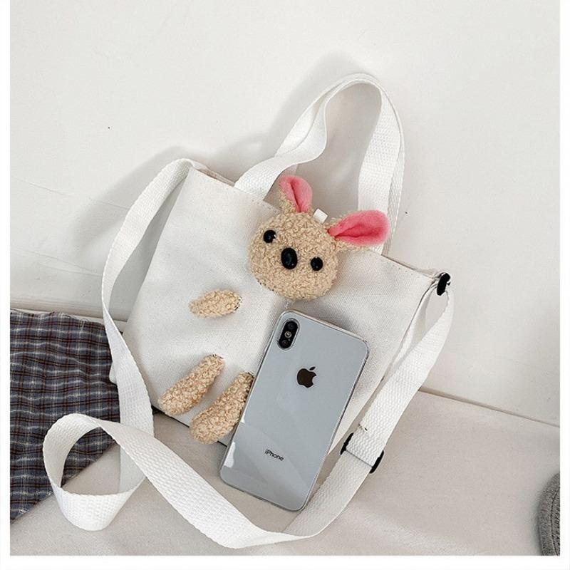 Søt Sommer Ny TikTok Viral Tegneserie Bjørn Lerretspose Jenter Skulderveske Crossbody Veske Trendy