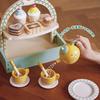 Wooden Layer Double Dessert Stand With Tea Set Cakes For Kids Growth Cognitive