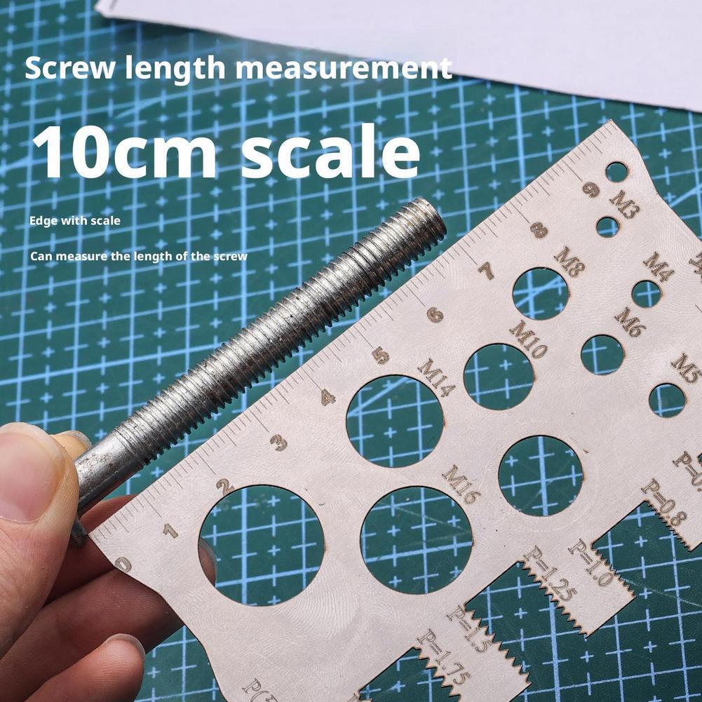 1Pcs Screw Thread Pitch Gauge Ruler Measuring Tool Bolt Nut Metric Stainless Steel Screw Measuring Ruler Measuring Gauging Tools