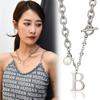 Letter Eyecatching Bold B Titanium Steel Necklace For Women With A Vintage And Twist Modern