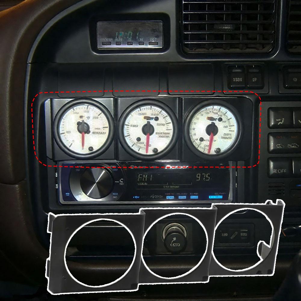 1pc Universal Car 52mm Gauge Radio Single DIN Slot Dashboard 3 Hole Panel Holder Instrument Meter Pod Mount Holder Accessories