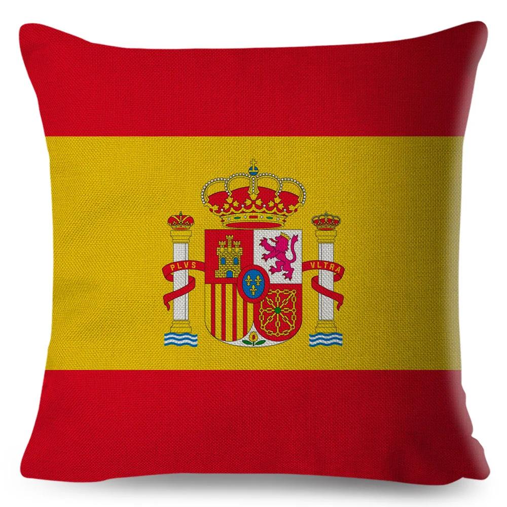 50 Style National Flag Cushion Cover for Sofa Home Children Room Decor Geometric Print Pillowcase Polyester Pillow Case 45x45cm