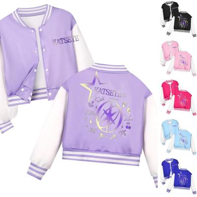 Boys Girls Baseball Jacket Trendy Korean Fashion Outerwear for Kids Everyday Wear