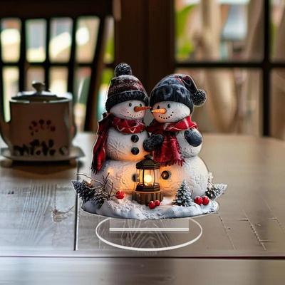 Snowman Desktop Ornament for Christmas Window Decoration and Festive Atmosphere
