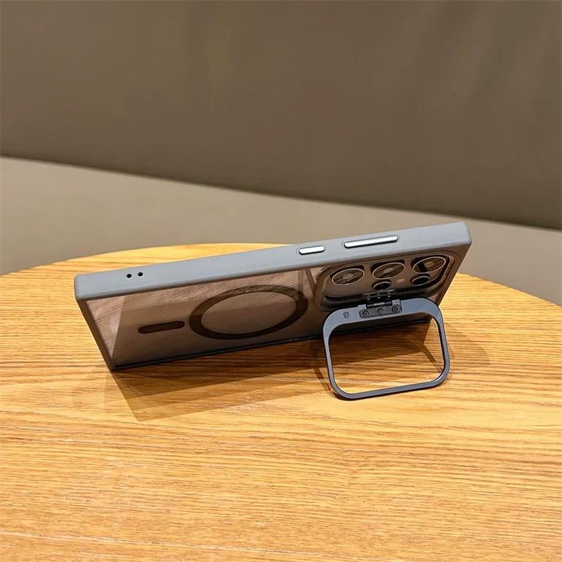 Magnetic Wirelesss Charge Case For Samsung Galaxy S24 S22 S23 Ultra S23 Plus For  Camera Protector Holder Clear Cover