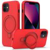 For iPhone 11 Magnetic Case with Ring Kickstand PC+Silicone Drop-Proof Phone Cover