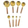 8-Piece Stainless Steel Measuring Cups & Spoons with Walnut Wood Handles & Rose Gold Finish