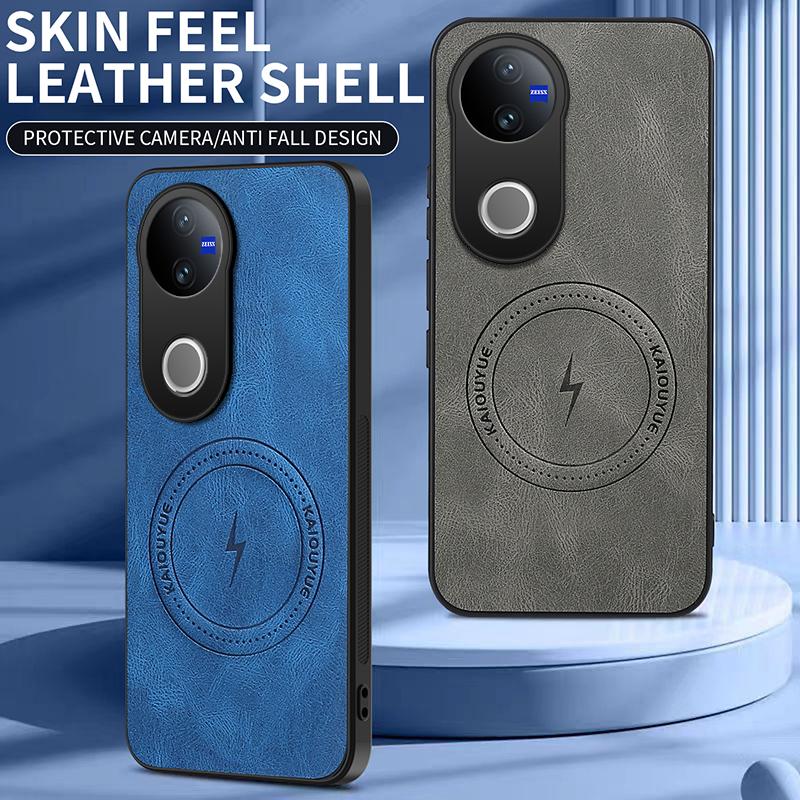 Sheepskin Vintage Magnetic Leather Soft Case For VIVO V50 V60 Lite For Vivo X300 Pro Silicone Bumper Matte Phone Cover V50 Lite