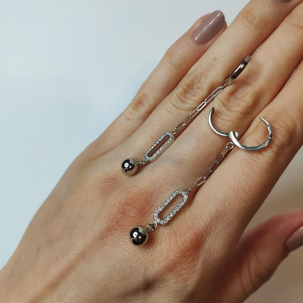 Silver Earrings with Cubic Zirkonia (2130437)