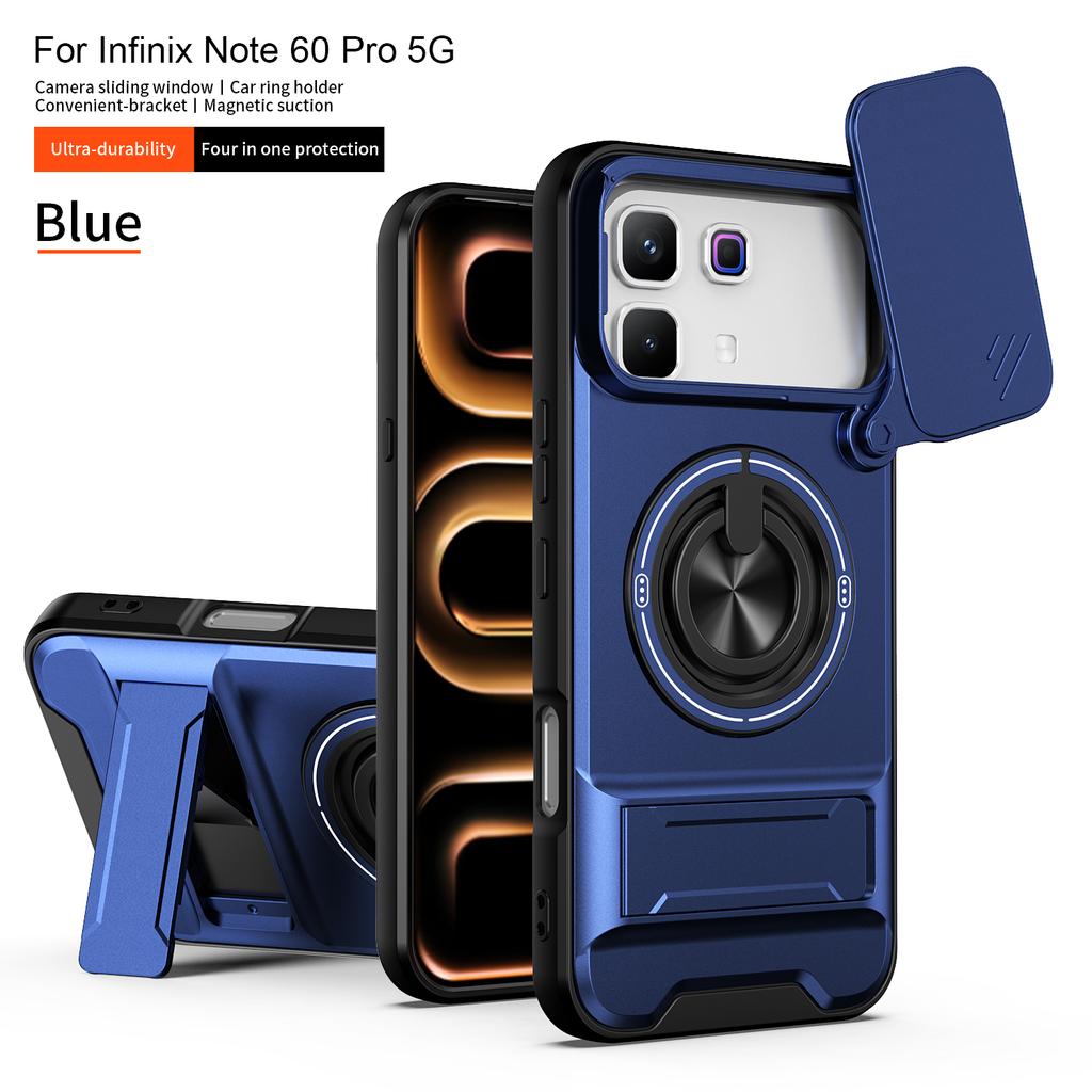 For Infinix Note 60 Case Infinix Note 60 Pro Cover Magsafe Magnetic Fold Holder Military Armor Camera Protection Cover