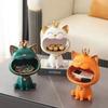 For Resin Crown Cat Bigmouth Cat Storage Desktop Decoration Ornament Entryway Key Snack Storage Handicrafts Animal Model Collect