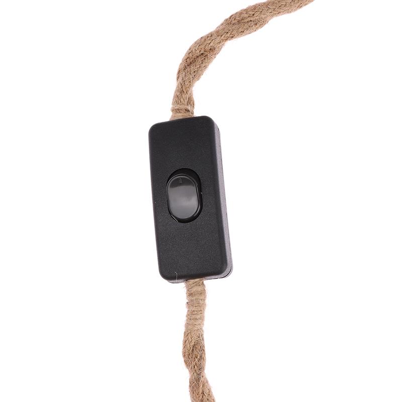 Eu Plug Twisted Hemp Rope Power Cord Retro E27 Lamp Base Socket Cable 1.8 Meters Twine Switch Wire For Wall Lamp Decor