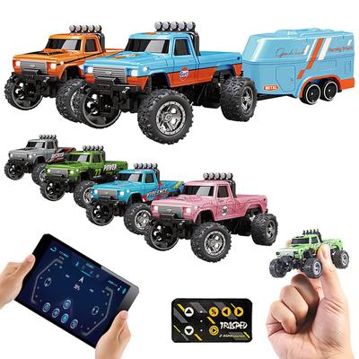 Rc Off-Road Monster Truck 1/64 Remote Control Mini Climbing Car, Alloy Material, 2.4G Remote Control Electric Off-Road Vehicle.