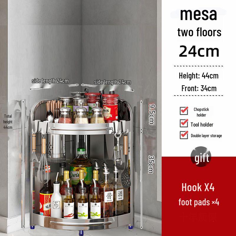 Stainless Steel Multi-layer Corner Spice Rack