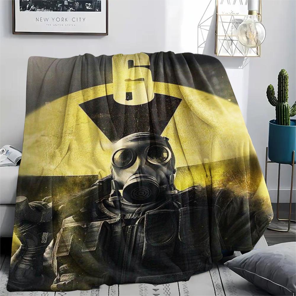 1PC Tom Clancy's Print Flannel Blanket, High quality Comfortable for All Seasons, Home Decor, Warmth and Comfort, Perfect for Christmas Gifts226