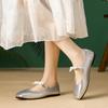 Fashion Flat Shoes for Women 2025 New Spring and Autumn Bow Shallow Mouth French Retro Ballet Red Mary Jane Shoes Large Size 44 43