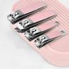 4-14pcs Steel Manicure Pedicure Tool Set Nail Curved Scissors Clippers Dead Skin Remover Ear Digging Spoon Manicure Tools