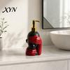 Großer Kapazität Seifenspender 200 ml Spenderflasche, Sanfte Schaumbildung Künstlerisches Schwarz-Rot Design Und Flasche für Badezimmerdekor Rostbeständige Pumpe
