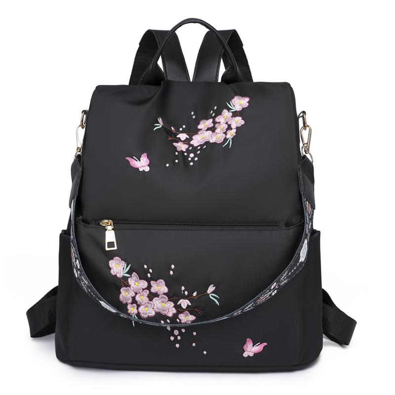 Women's Ethnic Style Lightweight Anti-theft Embroidered Backpack - Versatile for Travel & Single Shoulder Use
