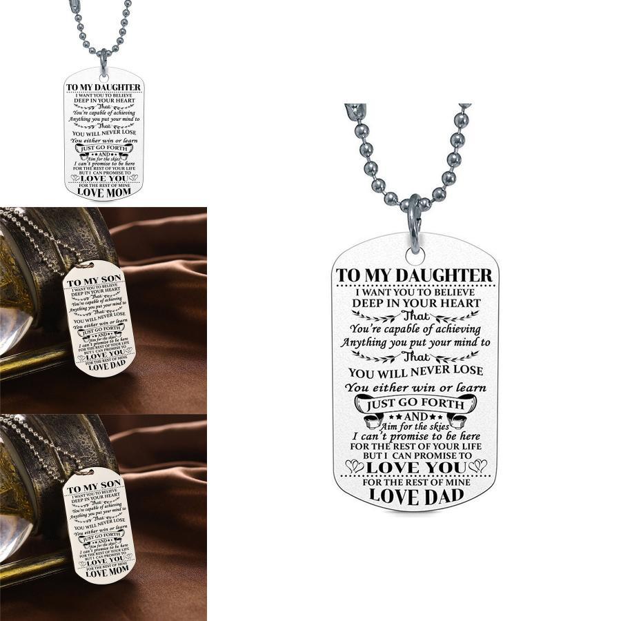 Stylish Fashion Necklace Dog Tag For My Son Daughter Dad Mom Ideal Birthday Gift