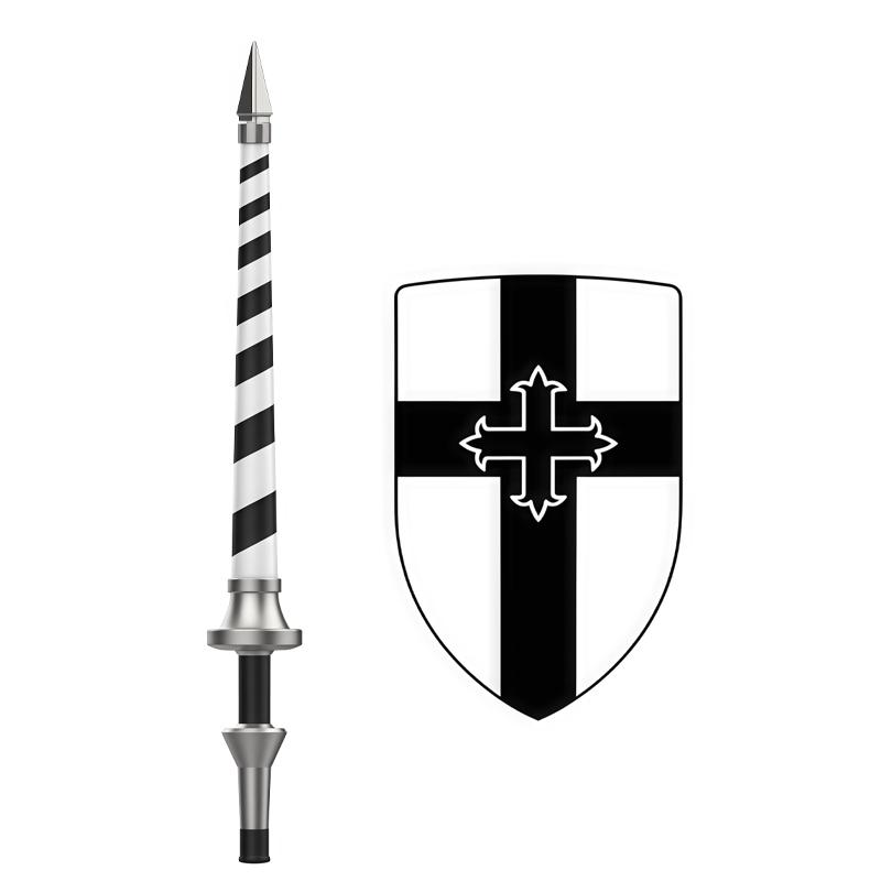 Medieval Military Castle Knight Building Blocks - King Figures with Helmet Armor and Weapon Accessories