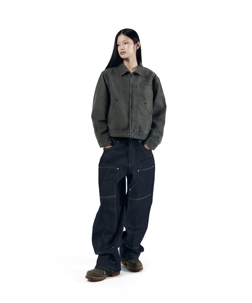 AAKAM Steve Cinch Back Denim Pants (Blue)