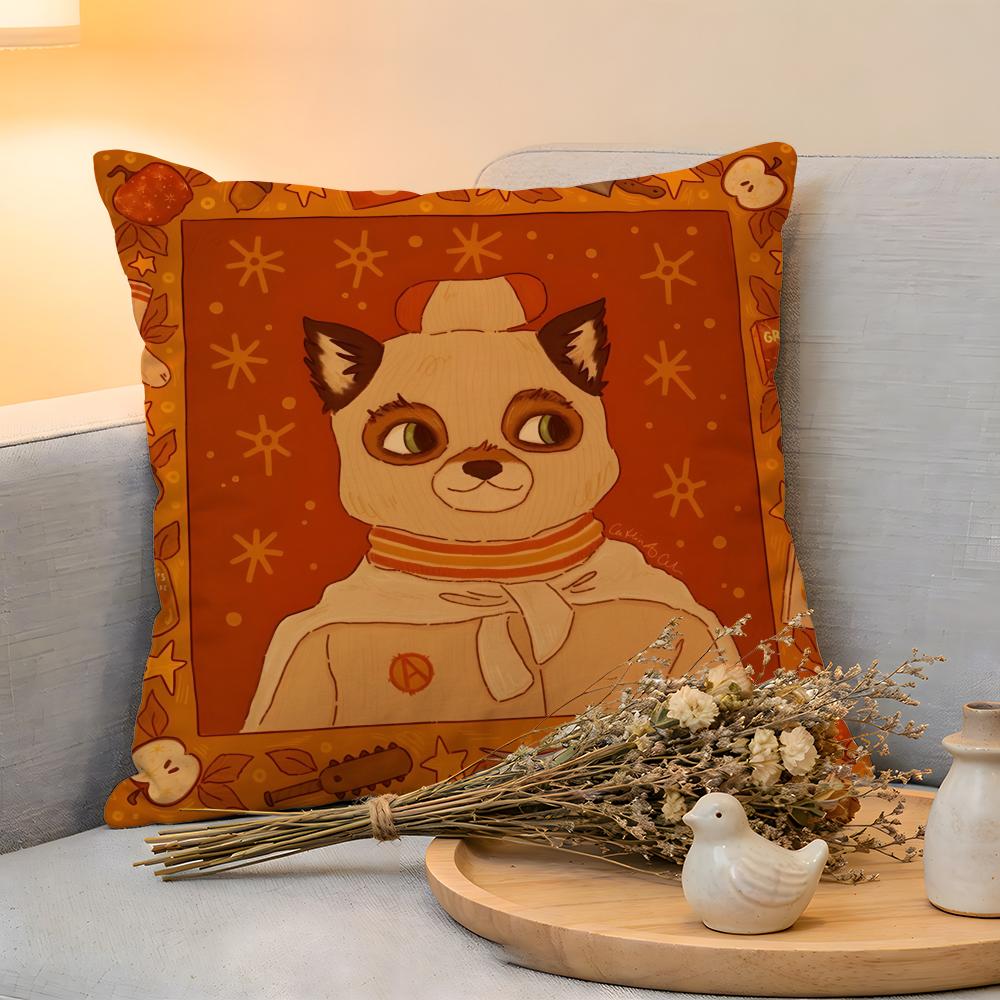 Cushion Cover  Linen  SkinFriendly Soft Decorative Case for Sofa Home Decor Movie The Fantastic Mr Fox Pillow cover
