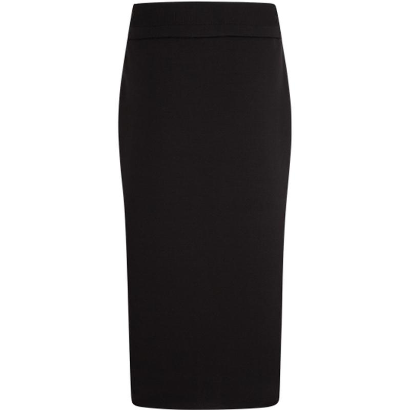 Calvin Klein Minimalist Large Pocket Zipper Knit Bodycon Casual Long Skirt Women skirts Space-Black J222329-BEH
