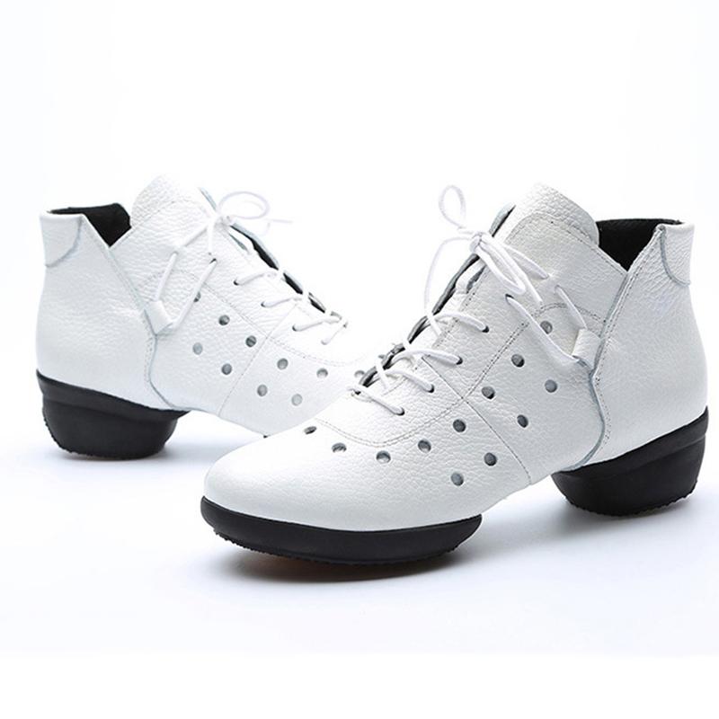 Genuine Leather Female Dance Shoes Women Modern Dance Shoes Girl Jazz Shoes Soft Sole Four Seasons Ladies' Latin Shoes