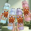 1PC Funny Turkey Butt Print 750ml Color Plastic Sports Water Bottle Leakproof Flip Straw Lid Suitable for Sports Office Home Use