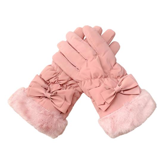 

1 Pair Winter Gloves Thickened Velvet Lining Waterproof Raincloth Fabric Windproof Touch Screen Winter Sports Gloves