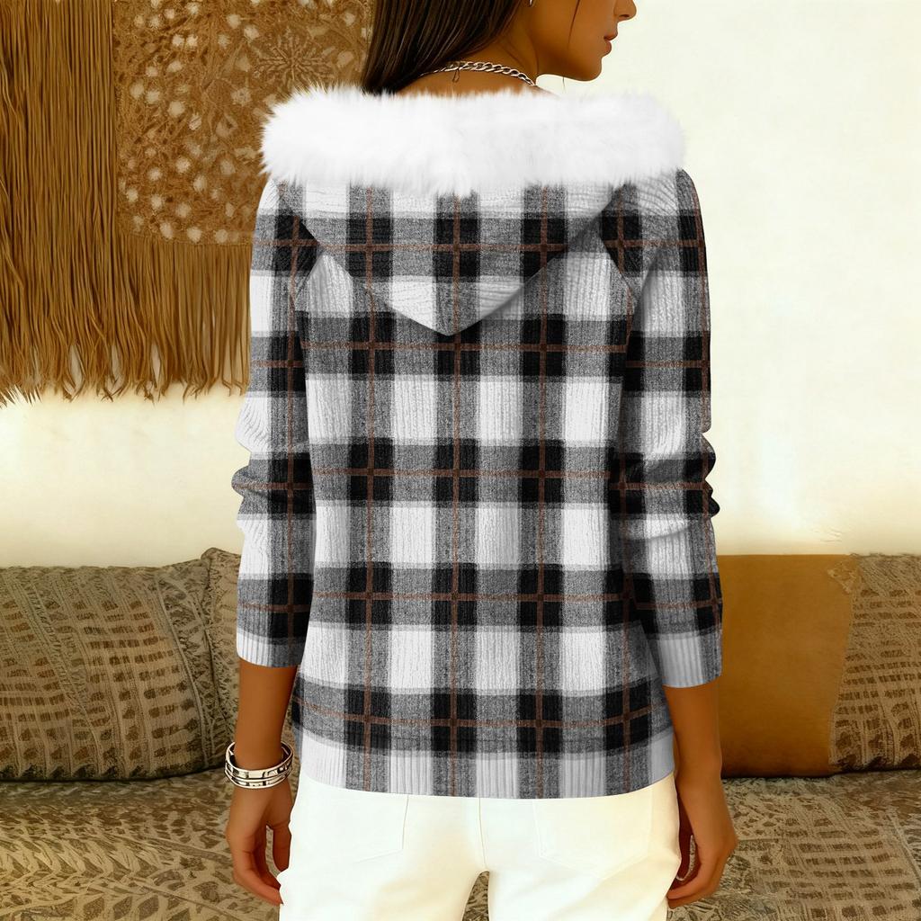 Damkappa Långärmad Med huva Varm vinterkappa Jacka