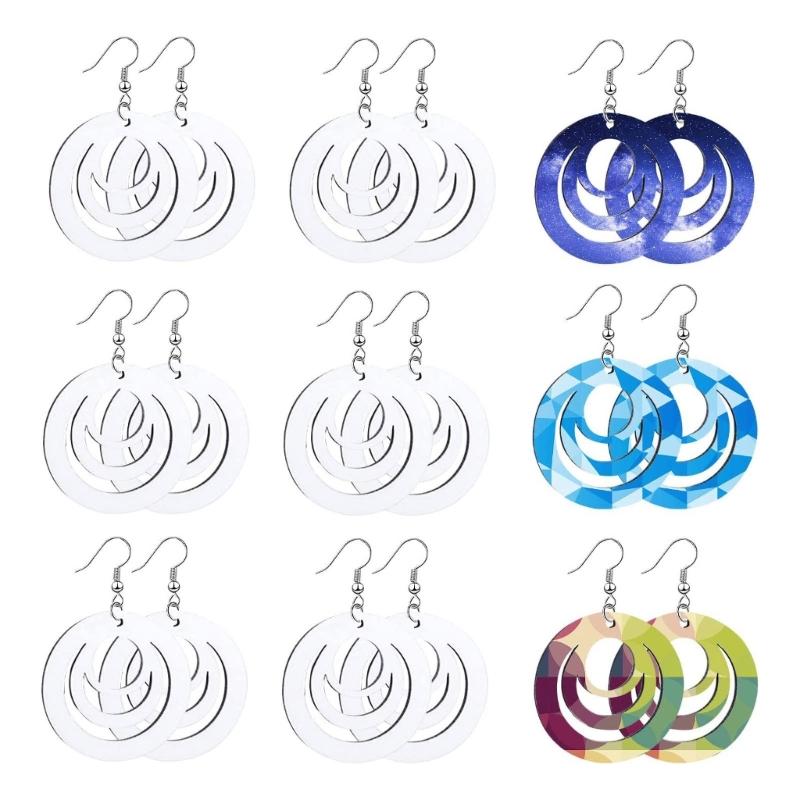 Sublimation Blank Earrings Unfinished Wood Dangle Earrings Love Leaf Pendant Hook Earrings for DIY Jewelry Making Craft