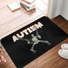 Funny Autism Skeleton Meme Welcome Mat Anti Slip Doormat for Kitchen Bathroom Living Room Rug Home Floor Carpet Durable Material