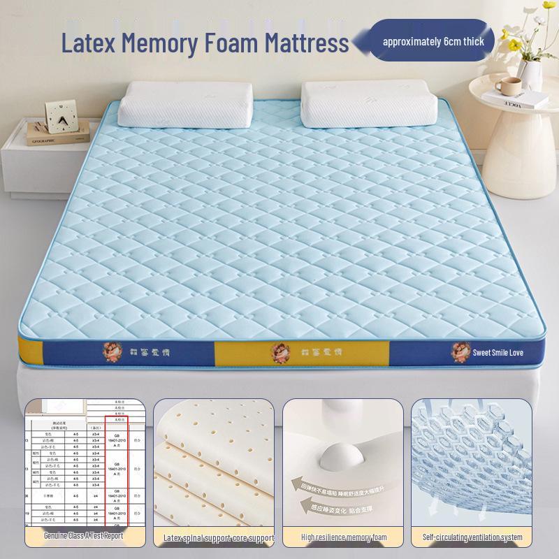 High Resilience Memory Foam Latex Mattress - Double Soft, Thickened for Dorm or Home Use.