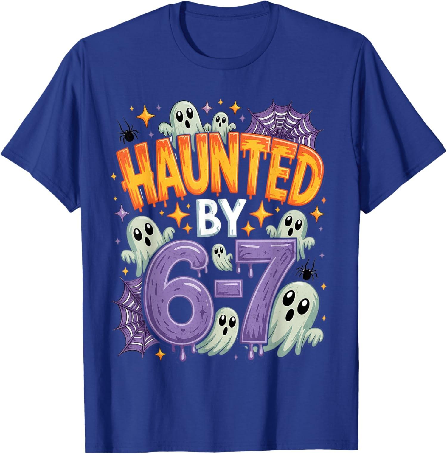 Haunted by 67 T-shirt unisexe dr?le de costume de fant?me et de citrouille S