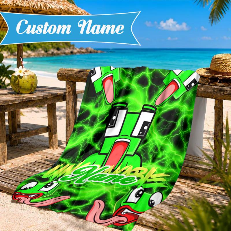 Custom Name Space Alien Un-speakable Beach Towel Microfiber Beach Towel, Lightweight and Quick-Dry, for Summer Travel, Swimming Pool Gift