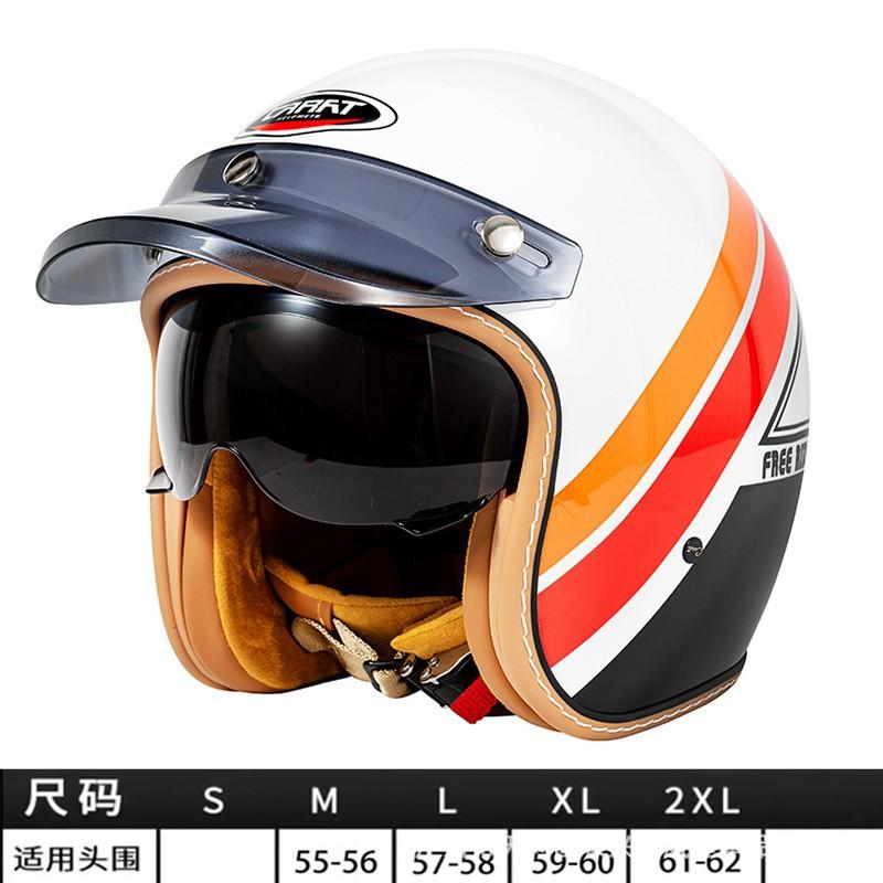 DOT Three-Quarter Helmet Motorcycle Men's Women's 3/4 Rider Scooter Cruise Retro