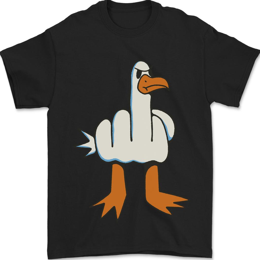 Offensive Pigeon Finger Flip Funny Mens T-Shirt 100% Cotton