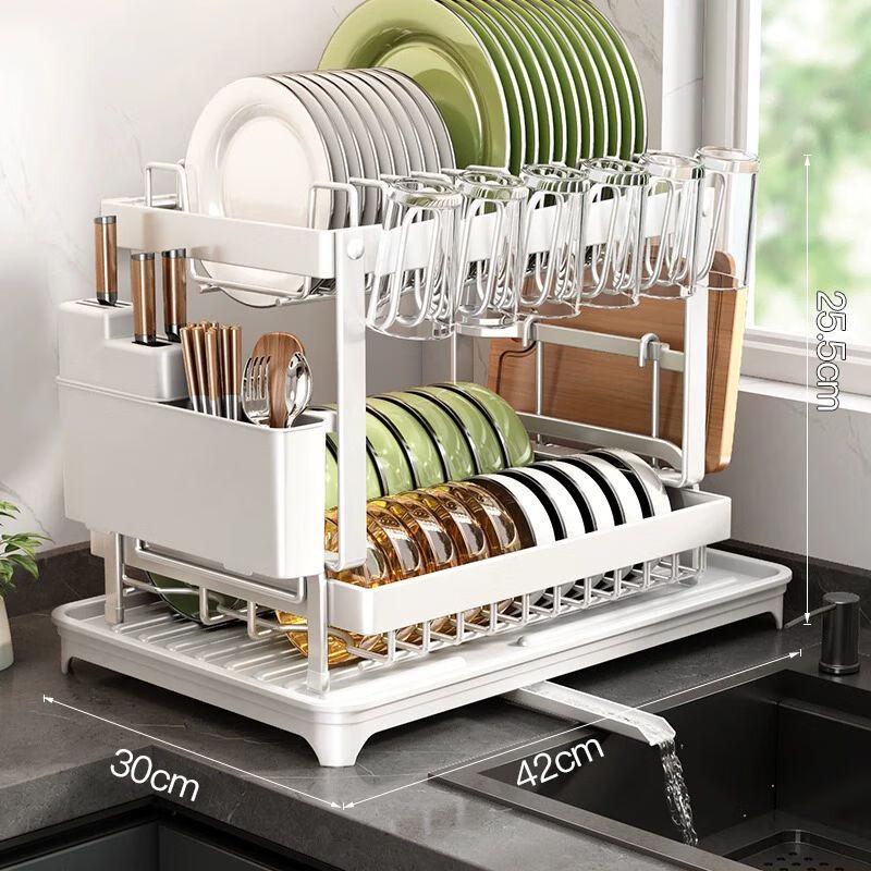 

Foldable Countertop Dish Drying Rack with Cover