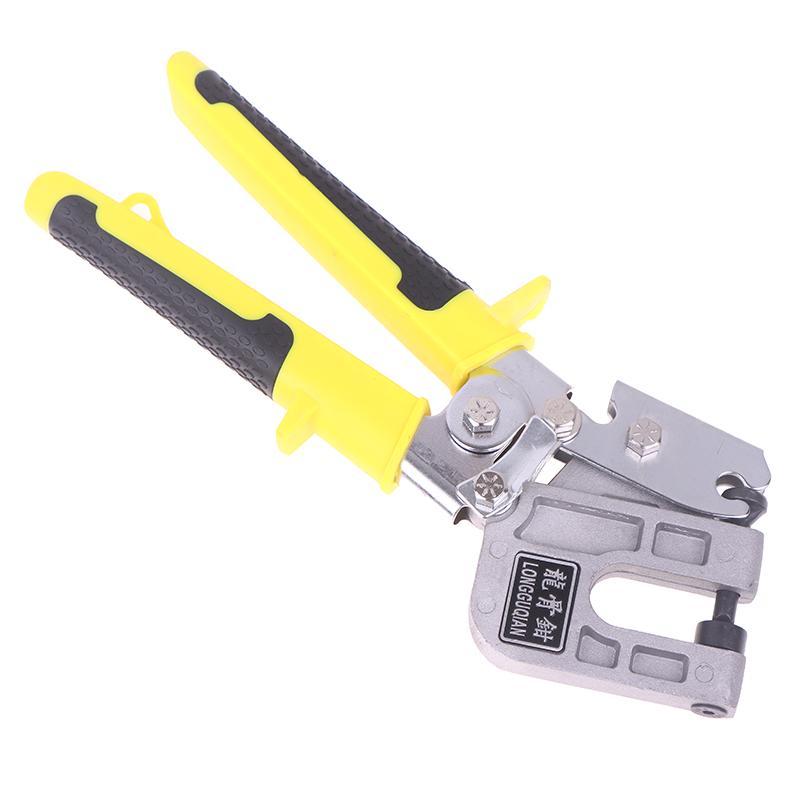 Steel Handle Stud Crimper Double Handed Ceiling Punching Pliers Plaster Drywall Tool For Fastening Metal Studs & Keels