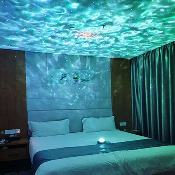 Proiettore Con Onde Del Mare E Luci Stellate: Crea Un'Atmosfera Magica In Camera! - Bluetooth, 10 Colori, Rotazione 360°
