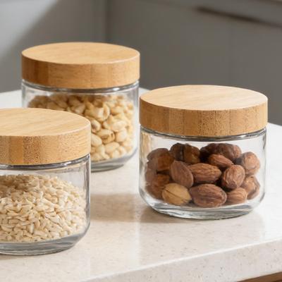 4 Stück Glasbehälter mit luftdichtem Deckel 10oz Overnight Oats Behälter mit Deckeln Glas Snack Aufbewahrung Auslaufsicher Salatschüsseln Joghurt Zucker