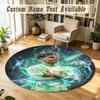 Round Rug Custom NameLamine Yamal Pattern Non Slip Carpet Home Floor Decor