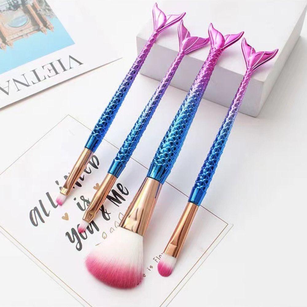 4pcs/set Eye Shadow Brush Makeup Brushes Set Soft Fiber Cosmetic Brush Kit  Girls