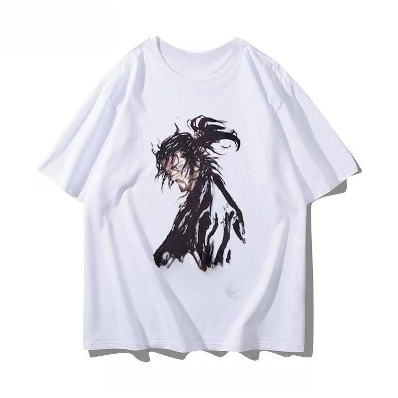 2025 Autumn and Winter New Men's and Women's Retro Knight Print T-shirt Pure Cotton Round Neck Comfortable High-quality T-shirt