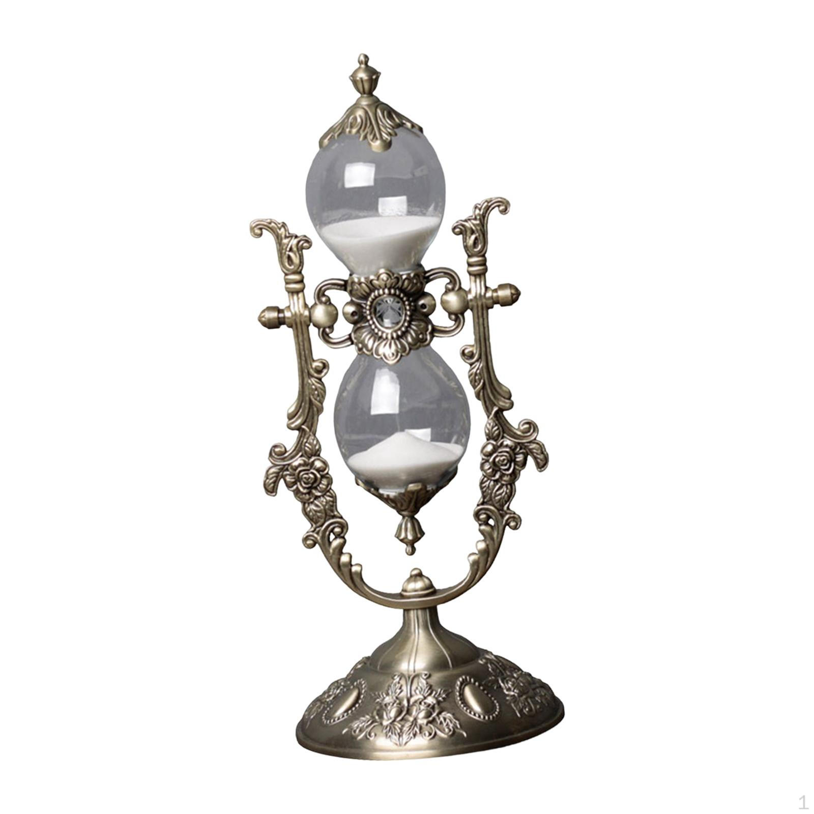 Hourglass Sand Timer Sandglass Flower Decorative Clock Stand for Decoration