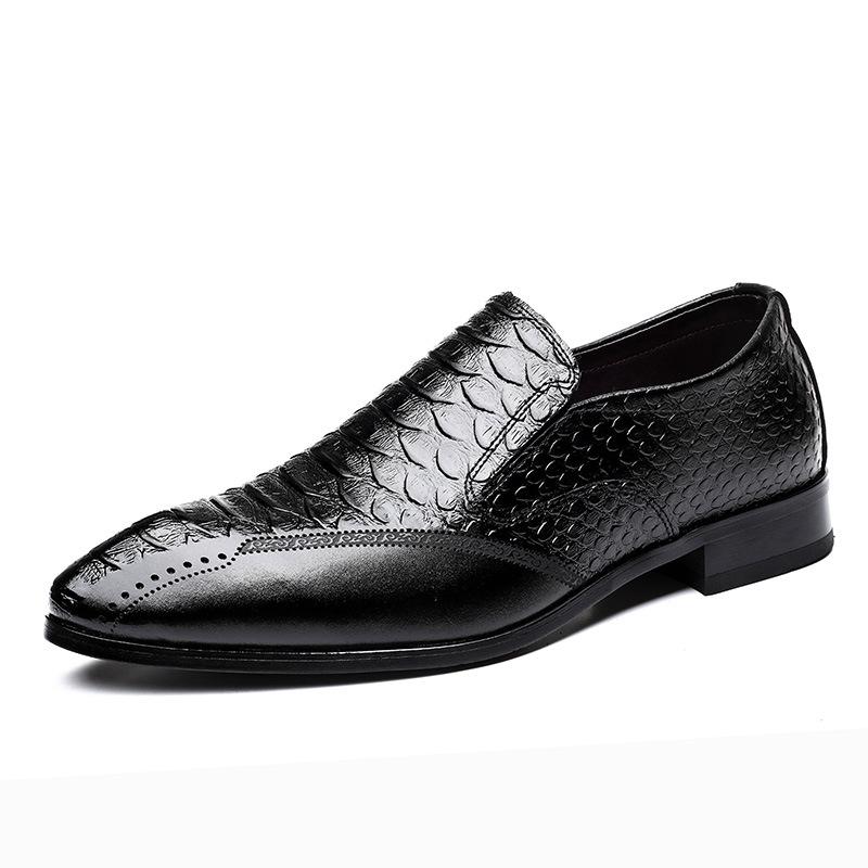 Handmade Mens Wedding Oxford Shoes Black Khaki Leather Brogue Men's Dress Shoes Slip On Business Formal Shoes For Men