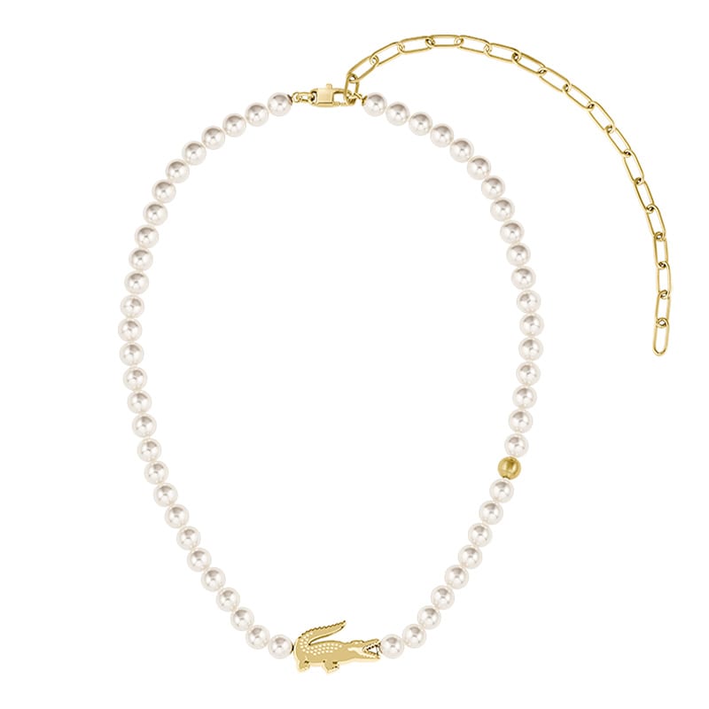 LACOSTE Stainless Steel Necklaces Women's Gold/White 2040429