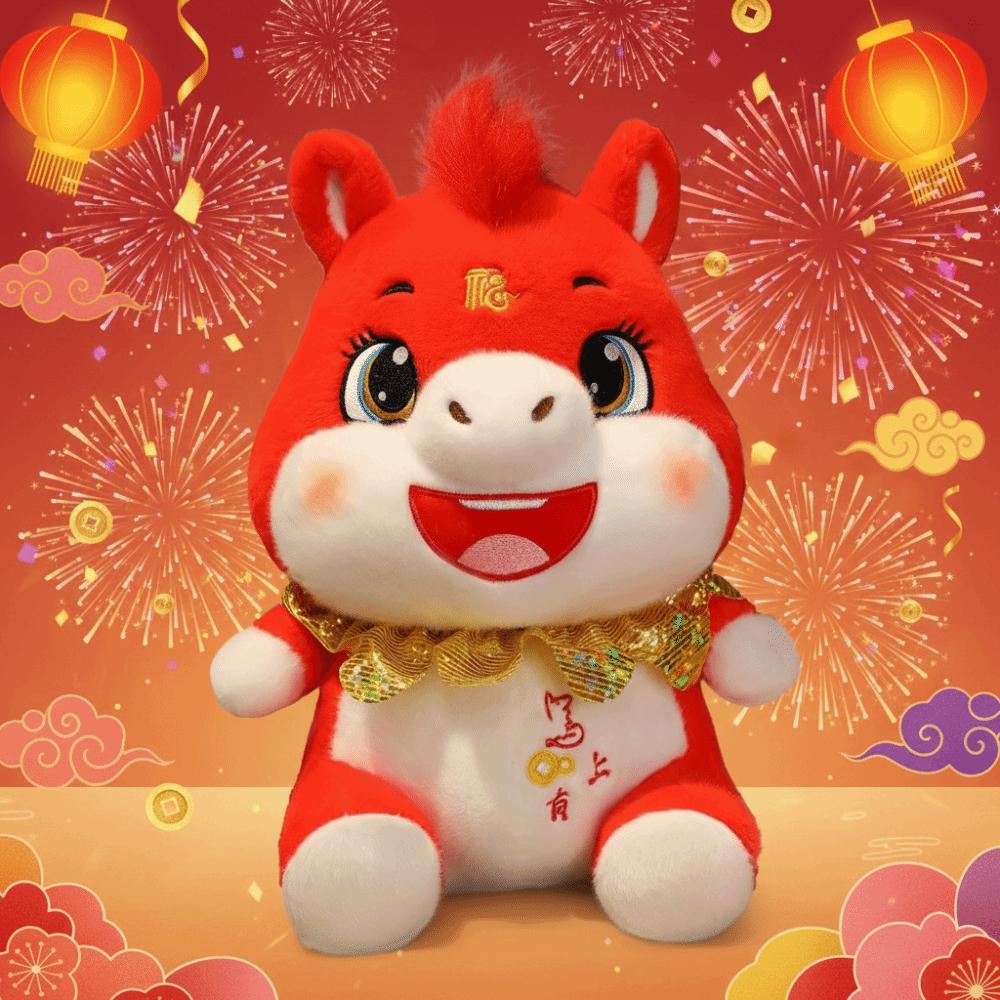 Cute Horse Plush Doll Mascot Dolls Zodiac Pony Figurine Funny Stuffed Horse Toy  Year of Horse